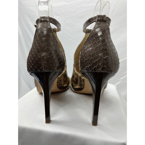 Antonio Melani Leather Snake Skin Heel Sandals Size 8 M - Picture 3 of 10